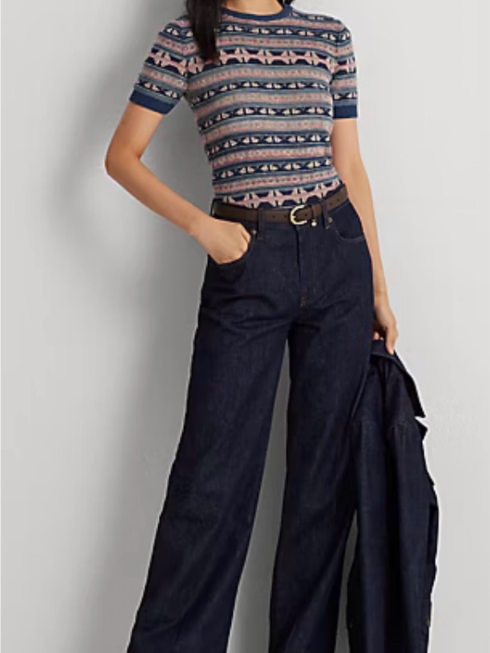 Ralph Lauren Mid Rise Wide -Leg Jeans in Dark Indigo